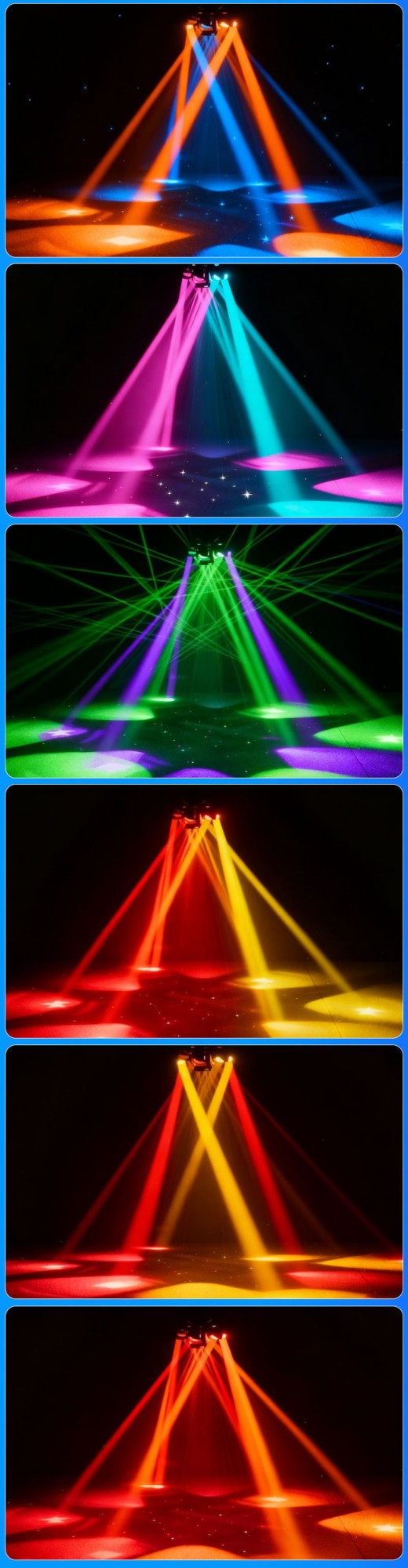 6-Arm Bee Eye Moving Head Dj Light 150W RGBW Stage Party Beam Light DMX512 Sound Activated Disco Lighting with Remoter