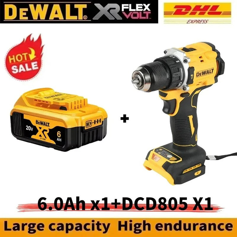 Parafusadeira elétrica compacta sem escova recarregável DEWALT Lithium 20V DCD805