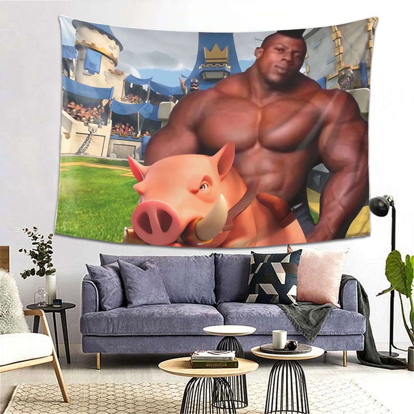 VIKAMA Theme Hog Rider Tapestry Fun Creative Design Tapestry Living Room Bedroom Party Atmosphere Decoration Home Decoration