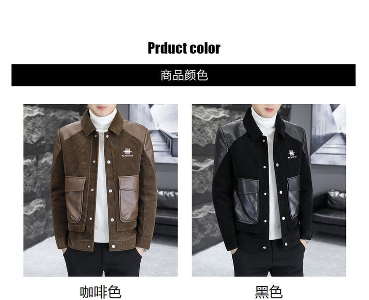 Korean Winter Jacket for Men Thickened and Warm Wool Blends Jacket Casual Business Streetwear Overcoat Social Men Clothing 2023