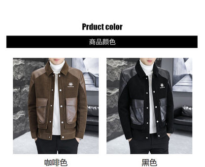 Korean Winter Jacket for Men Thickened and Warm Wool Blends Jacket Casual Business Streetwear Overcoat Social Men Clothing 2023