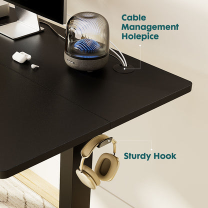 Mesa de Escritório Elétrica Ajustável em Altura JHK, Estação de Trabalho Ergonômica com Estrutura de Metal para Casa e Escritório