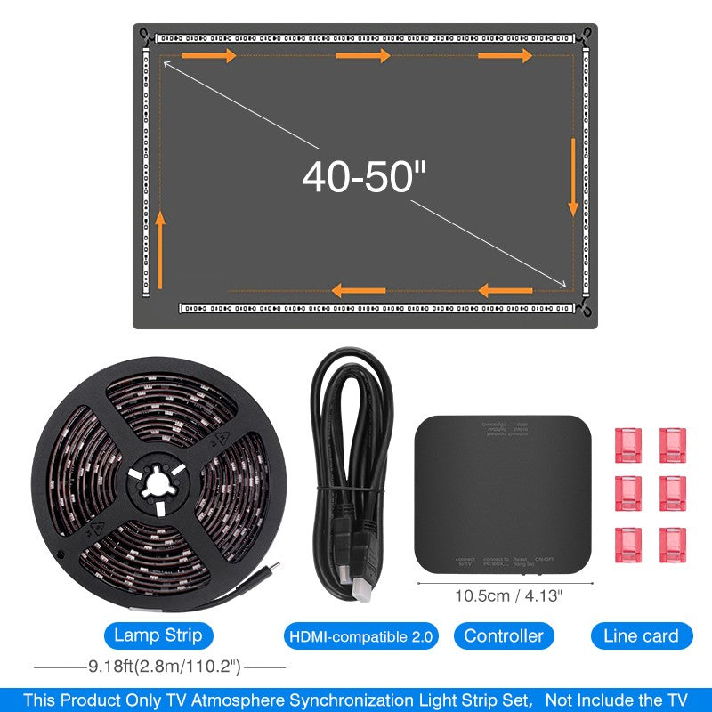 Christmas Ambient TV LED Backlight Sync to Screen For 40-130 Inch Real-Time Sync Light Strip For 4K HDMI-Compatible 2.0 Device