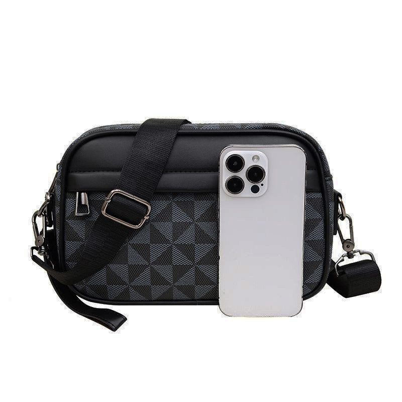 Casual Lightweight Business Shoulder Bags for Men PU Leather Messenger Bag Comfortable Wide Strap Crossbody Bags Designer Male