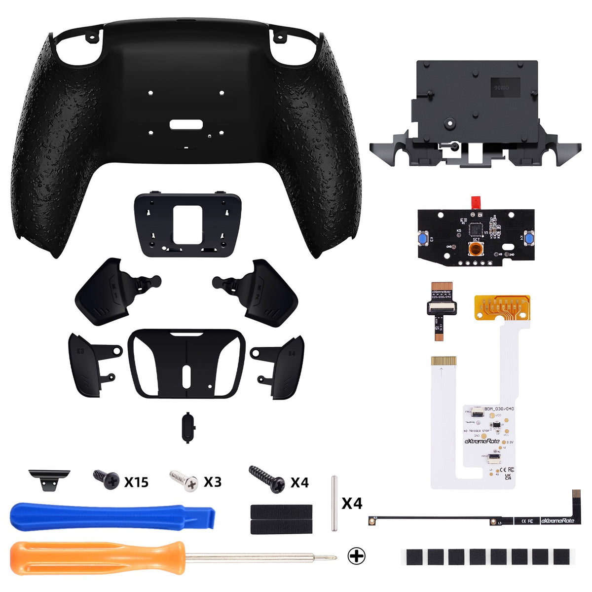 eXtremeRate Programable RISE4 V3 Remap Kit for ps5 Controller BDM-030/040/050, Upgrade Board & Redesigned Back Shell & Buttons