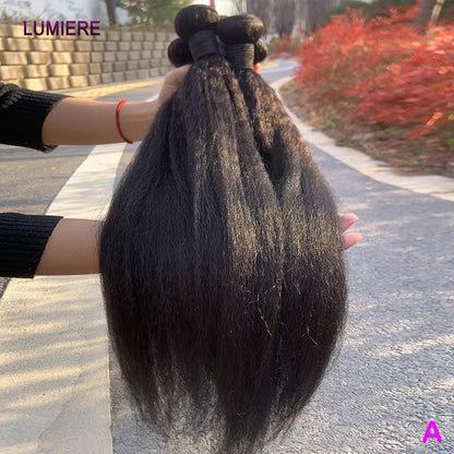 Pacotes de Cabelo Humano Liso Kinky Yaki 100% Cabelo Humano Virgem Puro Brasileiro Extensões de Cabelo em Promoção/Liquidação