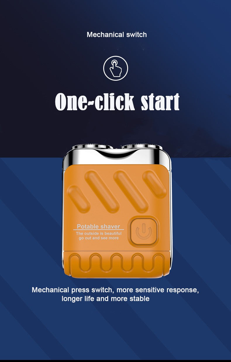 Mini Shaver On-The-Go, Portable Electric Shaver for Men, Dry Shave, USB-C?IPX7 Waterproof Easy Cleaning, Battery Indicator