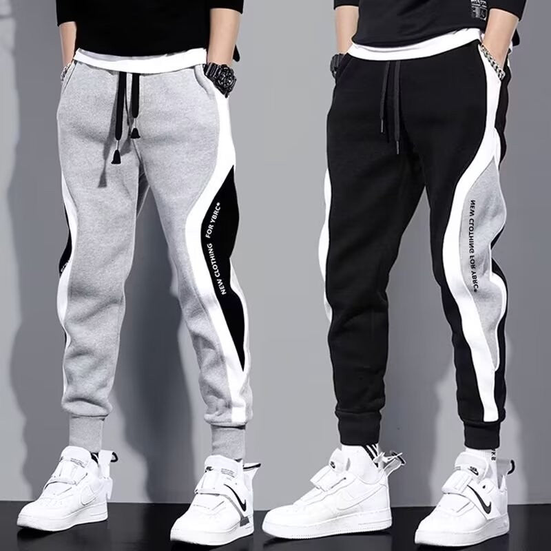 Men Black Pants Hip Hop Drawstring Jogger Fashion Comfortable Trousers Male Casual Sweatpants Loose Elastic Waist Sportswear