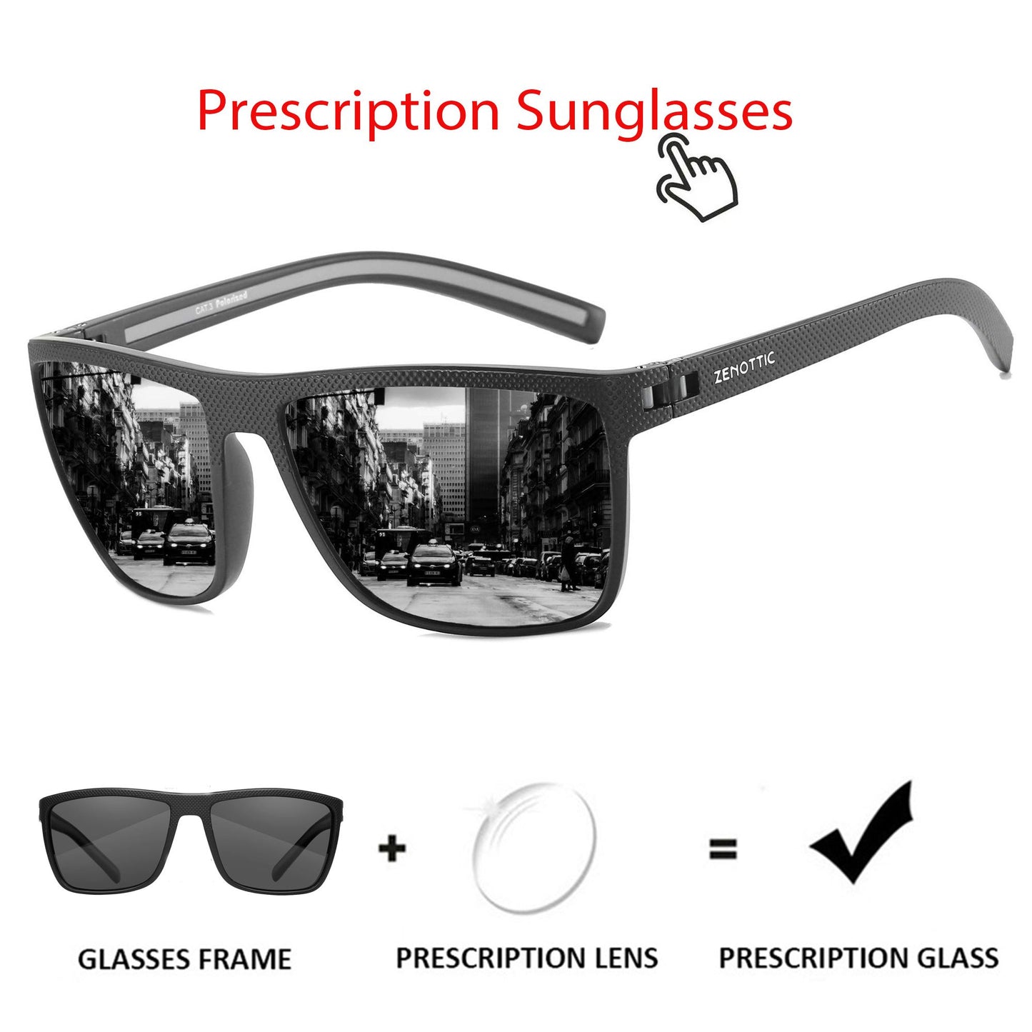 ZENOTTIC Retro Square Polarized Sunglasses Fashion Shade Women Men Ultra light TR90 Frame UV400 Protection Classics Sun Glasses
