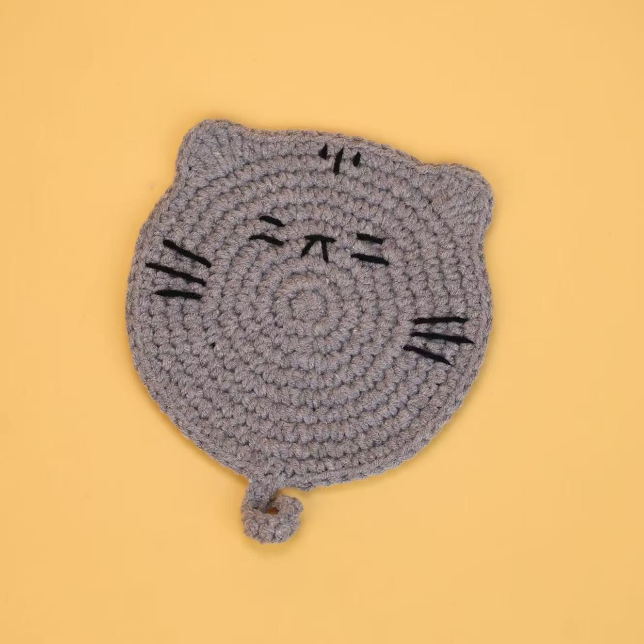 Funny Crochet Animal Coaster Finished Handwoven Coaster Coffee Cup Decor Gift