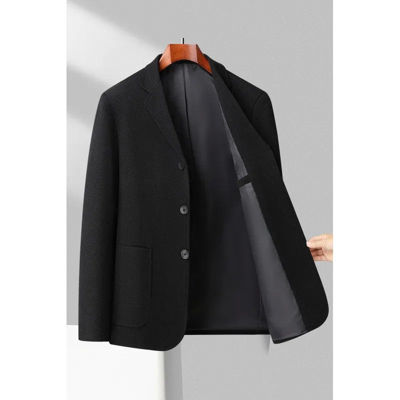 Mens Blazer Fashion Business Handsome Gentleman Korean Version of British Style Leisure Slim Solid Color Wedding Work Blazer