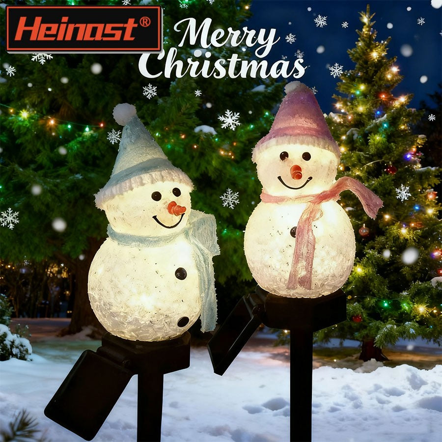 Solar-Powered Christmas Snowman Lights Warm White LED Cute Outdoor Garden Decor Perfect for Christmas Decorations Yard