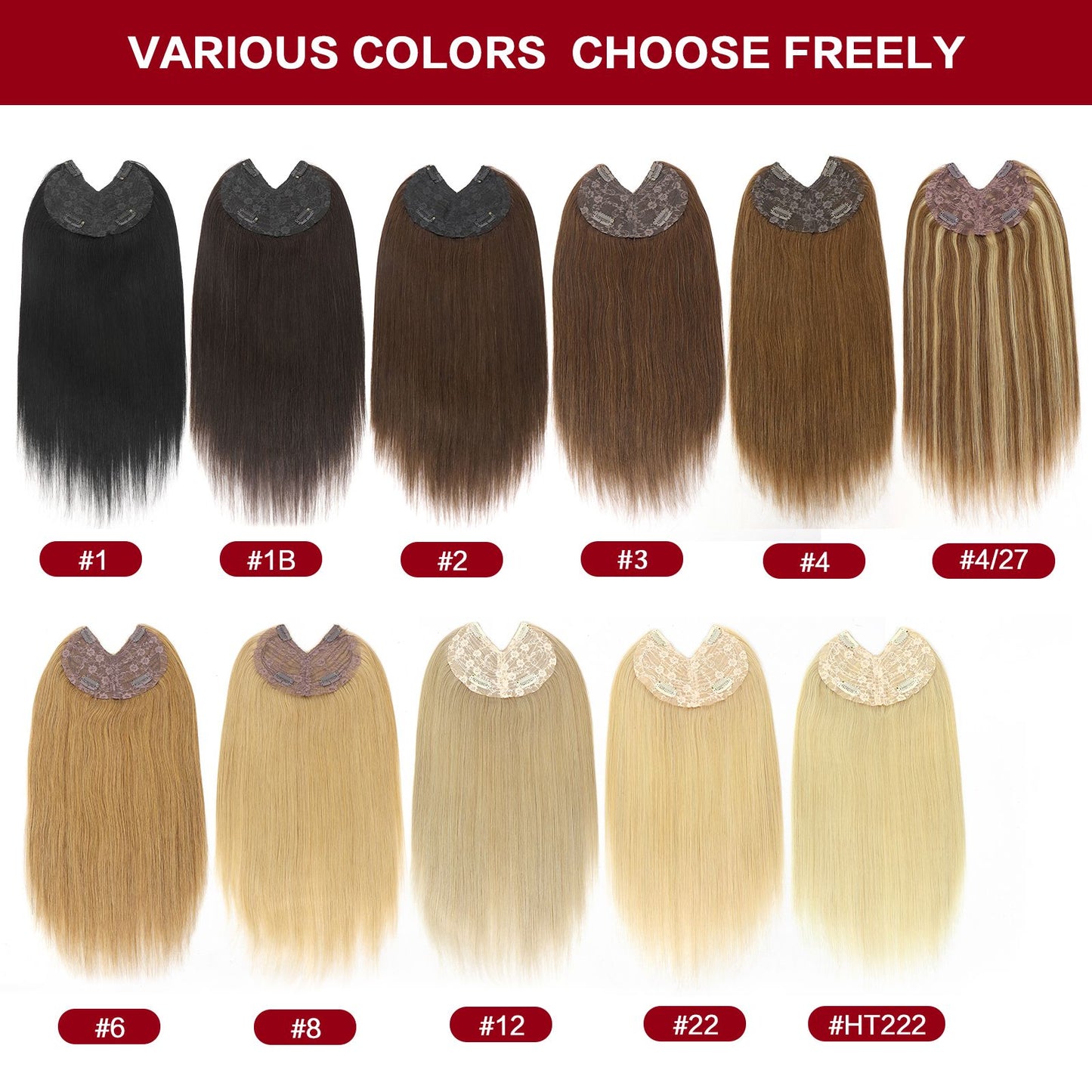 Extensões De Cabelo Humano Com Presilha Em V Para Mulheres Com Topo Invisível Castanho Loiro Destaque Para Mulheres Cabelo Liso Brasileiro Remy 16 Polegadas