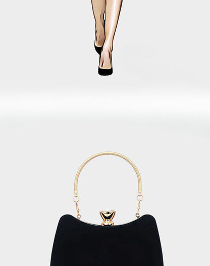 Luxury Black Satin Evening Clutch Bag High-Quality Flannel Small Handbag Elegant Dinner Party Crossbody Wallet for Women