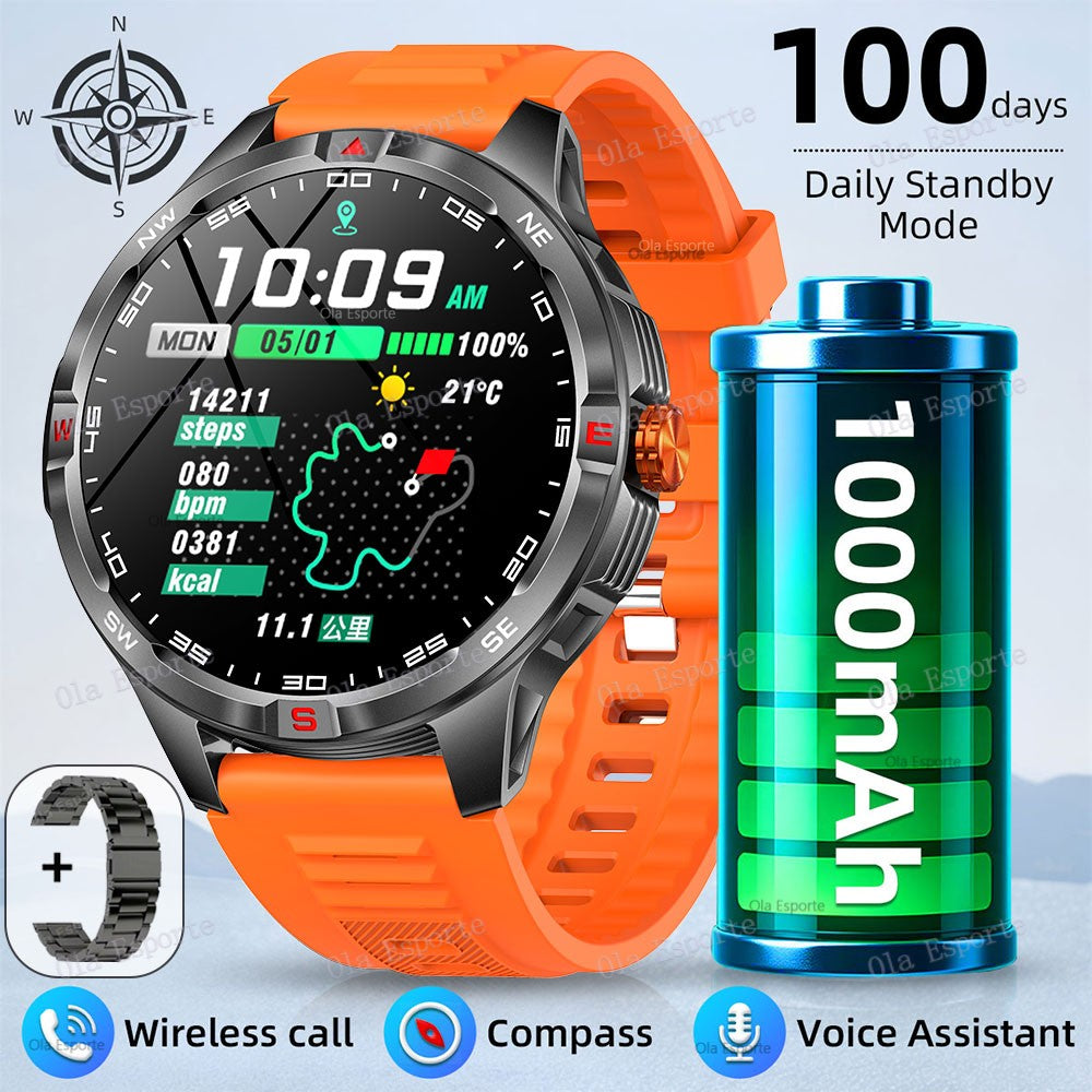 T-Rex 3 Military 1000mAh Battery Smart Watch 10ATM Waterproof GPS Track Compassr Bluetooth Call AMOLED Men Swim Sport Smartwatch