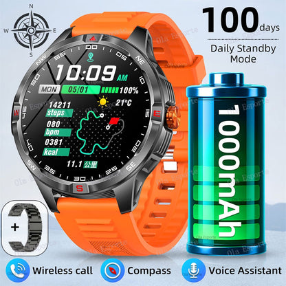 T-Rex 3 Military 1000mAh Battery Smart Watch 10ATM Waterproof GPS Track Compassr Bluetooth Call AMOLED Men Swim Sport Smartwatch