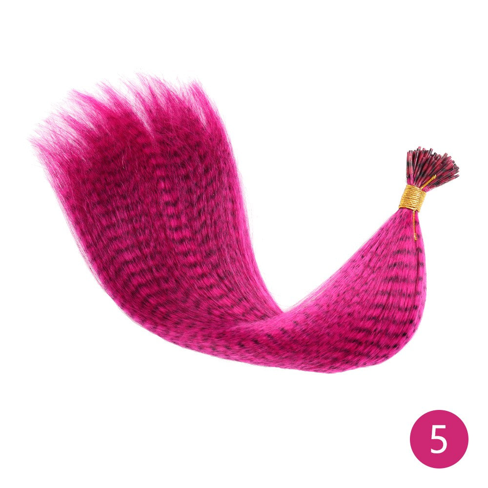 Extensão de Cabelo de Pena AZQUEEN 10 Peças Cabelo Falso I Tip Cabelo Sintético Arco-Íris 16 Polegadas Aplique de Pena para Extensão de Cabelo
