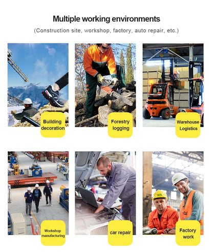 Rotating Button New Safety Shoes Men Anti-smash Anti-puncture Work Shoes Fashion Men Sport Shoes Security Protective Boots Men