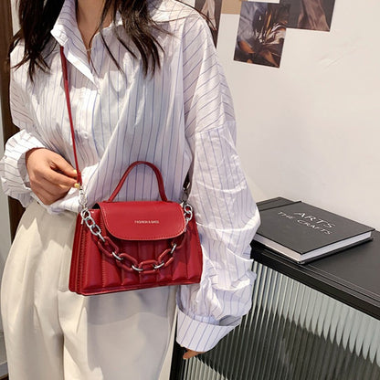 New Chains Shoulder Bag Women Solid Color Crossbody Bag Designer Messenger Handbag and Purse Luxury Top-handle Bag feminina