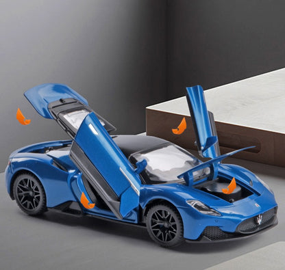 1:32 Maserati MC20 Coupé Liga Esporte Carro Fundido Miniatura Metal Carro Simulação Som e Luz Carro Brinquedo Para Meninos Velozes e Furiosos