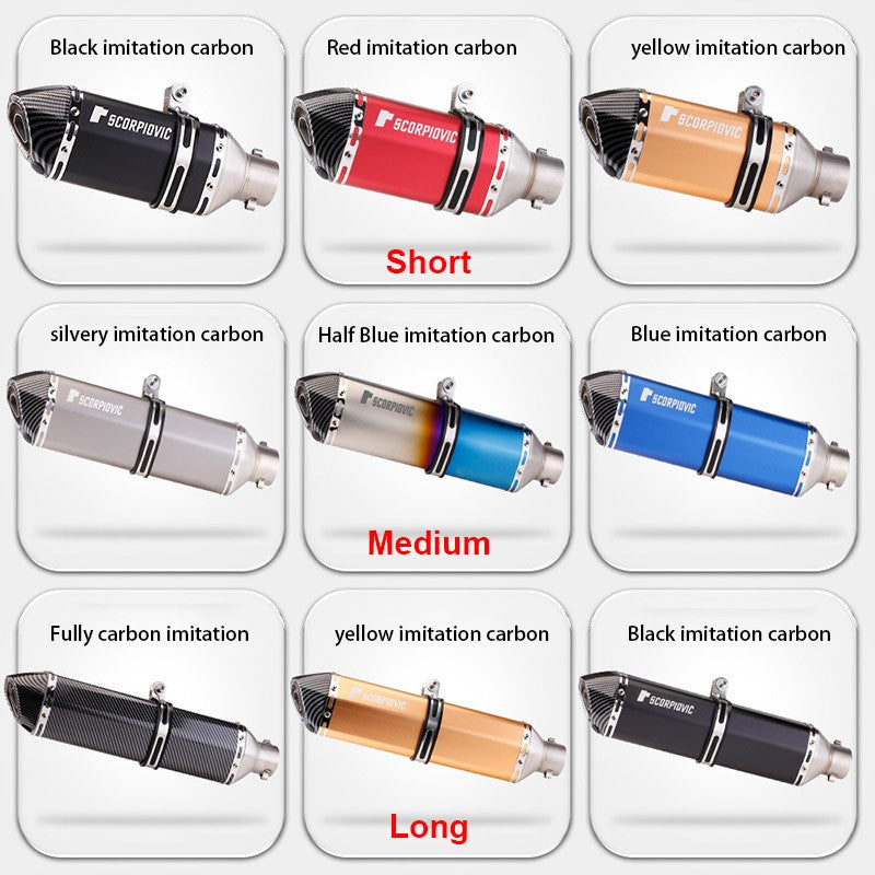 Universal Motorcycle 51mm Exhaust Pipe Carbon Fiber Muffler Exhaust Pipe db Killer Length300mm/ 370mm/ 470mm Multicolour Exhaust