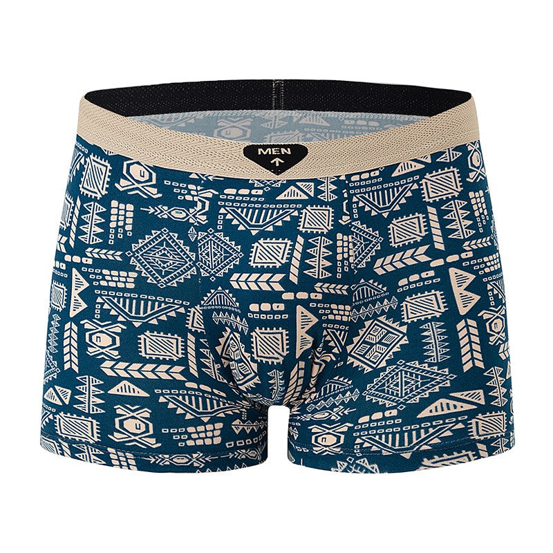 5 Pcs Fashionable And Versatile Printed Underwear For Men In All Seasons Comfortable Plus Size Youth Boxer Shorts Casual Shorts