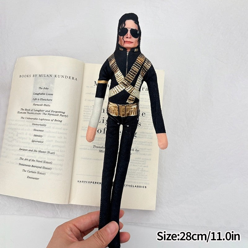 28cm Michael Jackson Action Doll Michael Jackson Cosplay Props Soft Stuffed Doll Abstract Joint Mobility Doll Collection Gift