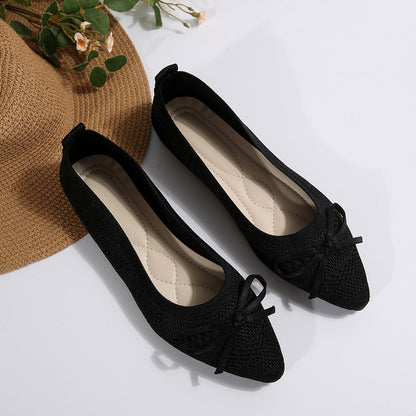 Summer 2024 New Style Pointed Toe Shallow Mouth Breathable Comfortable Casual Flats Shoes Wear-resistant Non-slip Loafers Women