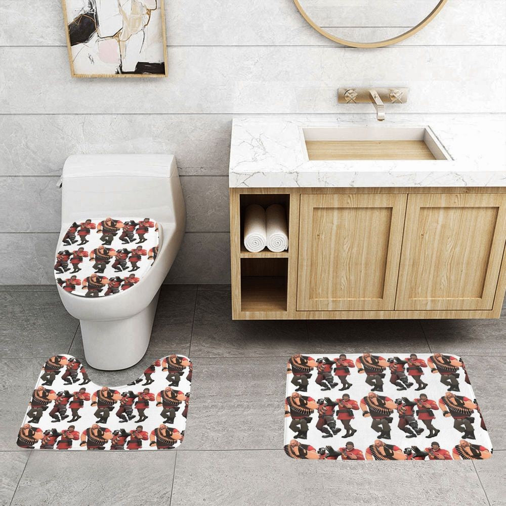 Team Fortress 2 TF2 3 Pcs Bath Mat Bathroom Set Toilet Lid Cover Home Decor Non-Slip Carpet Floor Rug
