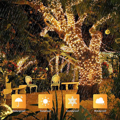 5/7/12M 8 Modes Solar String LED Fairy Lights Garland Outdoor Solar Powered Waterproof Lamps Wedding Christmas Home Garden Decor
