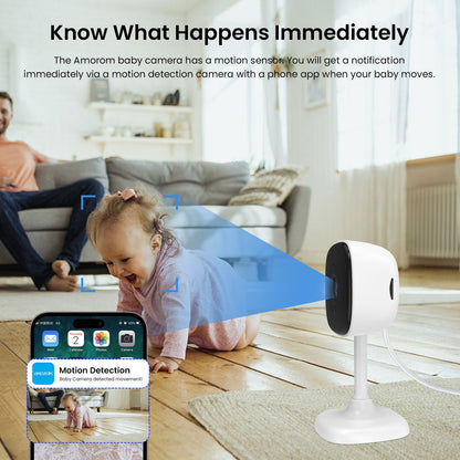 1080P Hd Wifi Ip Camera Indoor Night Vision Ai Detection Surveillance Cube Cameras for Pet Baby Monitor with Alexa & Google Home