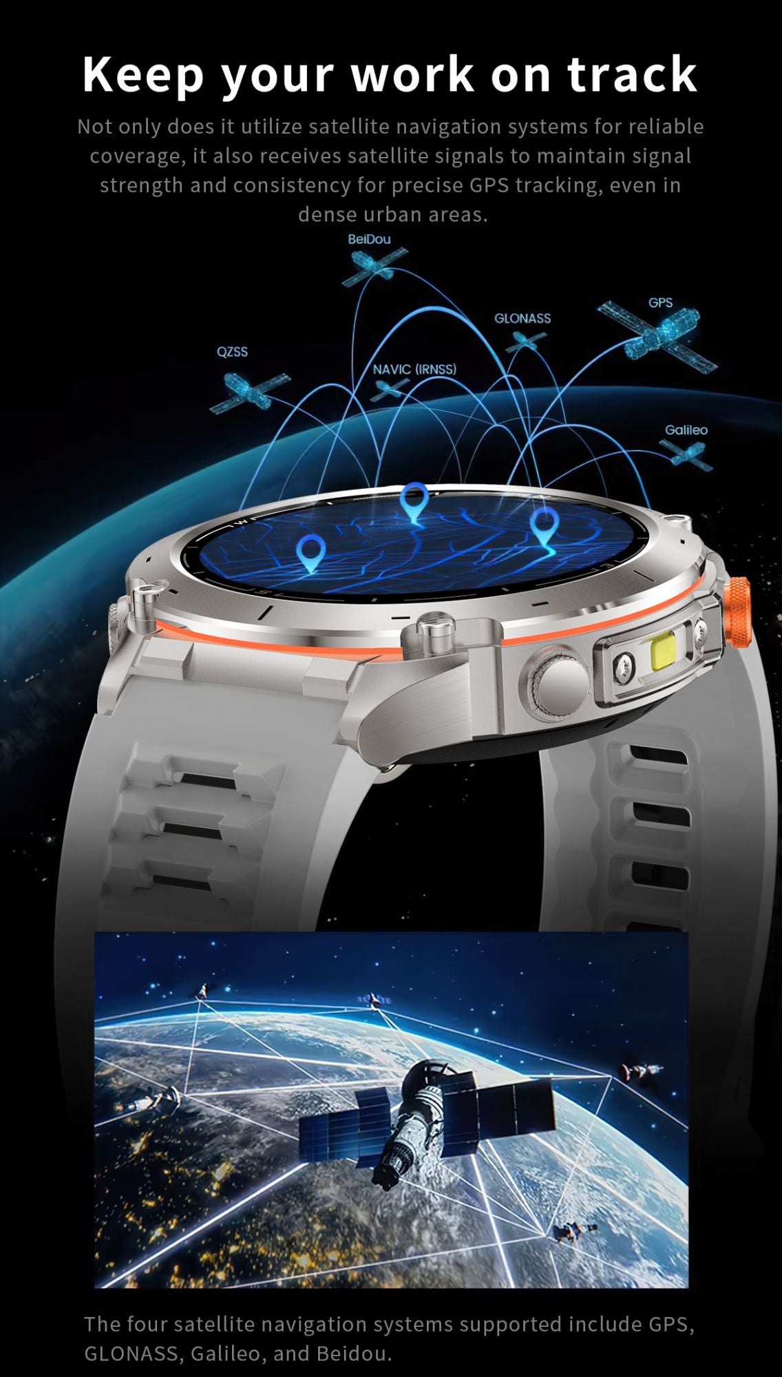 Smartwatch GUHUAVMI IOS Ultra GPS 2025 Novo à prova d'água 10ATM Bússola GNSS de banda dupla integrada Esportivo Militar Masculino Pulseira para NATAÇÃO