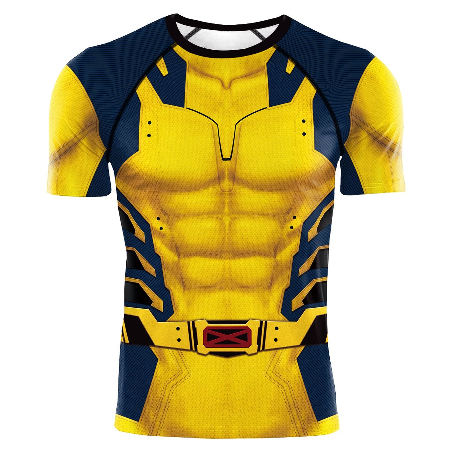 Fashion Men Gym T-shirts Superhero Printed Dead Pool Cosplay Tops Fitness Compression Shirt Short Sleeve Elastic Sportwear Shirt