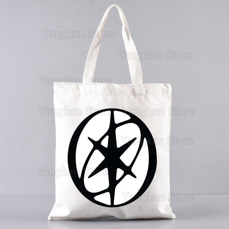 KATSEYE Korean Shopping Bag Print Original Design White Unisex Fashion Travel Canvas Bags