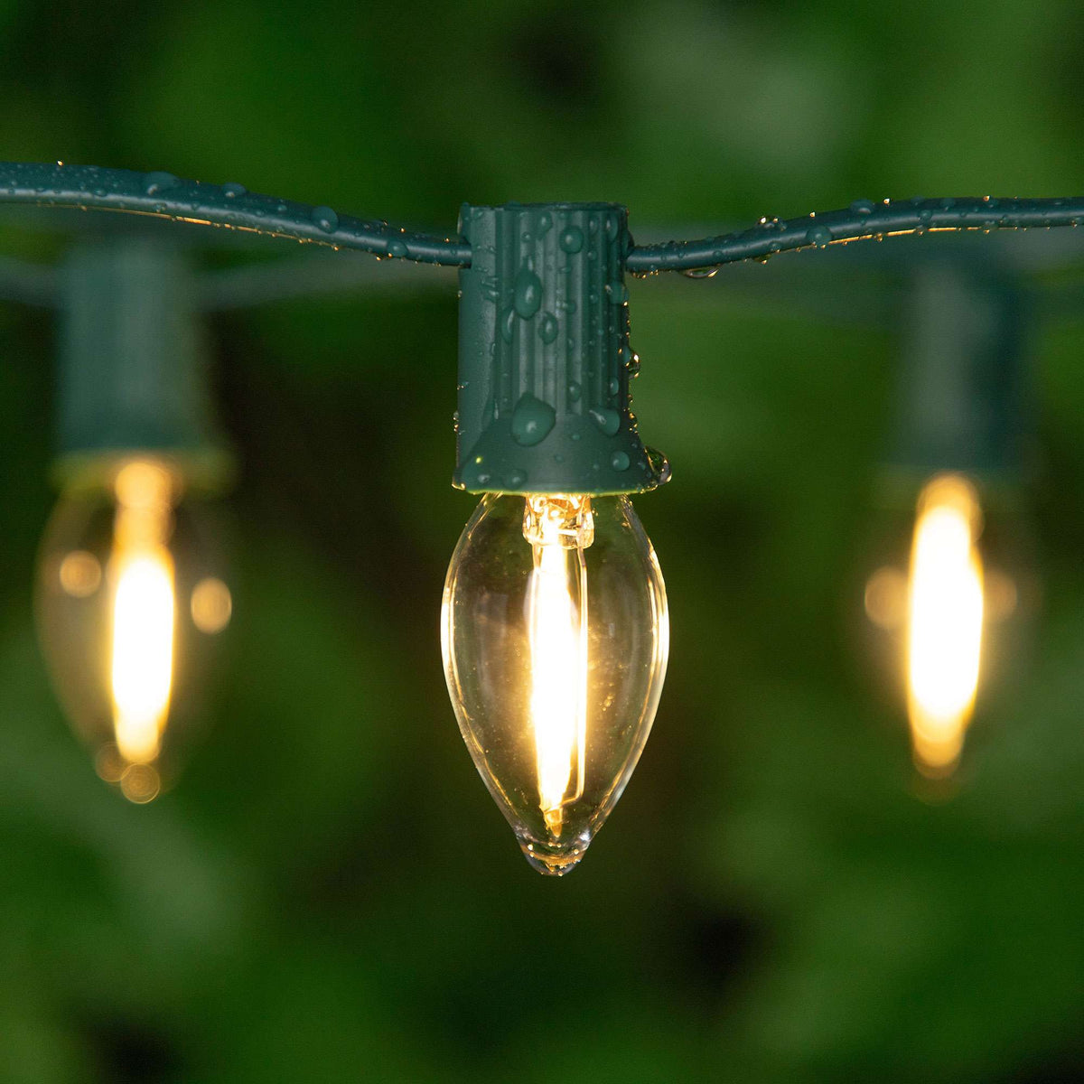 Outdoor Light Cable EU 220V US 110V String Light Wire E12 Sockets C7 Lamp Base Connectable Party Wedding Decor Street Garland