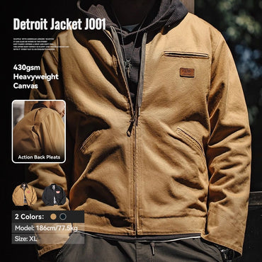 Maden Retro Interstellar Same Style J001 Jacket Canvas Detroit Hunting Jacket Heavyweight Pocket Work Jacket Lapel Collar Coat