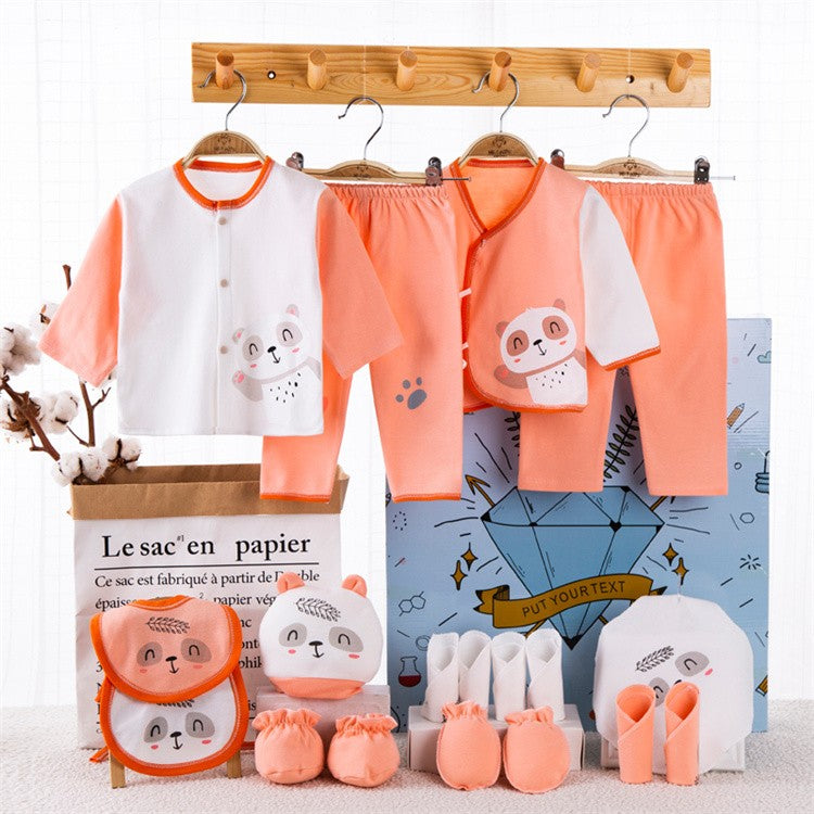 Lawadka 18piece/lot Newborn Baby Clothes For Girls Boys Sets 100% Cotton Infant Spring Autumn Soft Boy Clothing New born Hat Bib