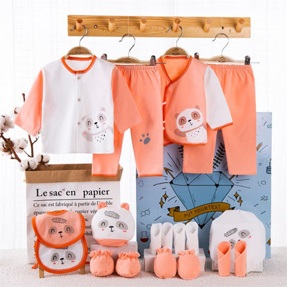 Lawadka 18piece/lot Newborn Baby Clothes For Girls Boys Sets 100% Cotton Infant Spring Autumn Soft Boy Clothing New born Hat Bib