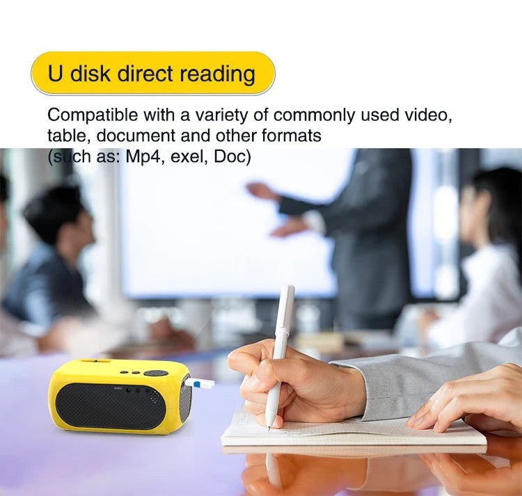 PROJETOR MINI LCD POTENTE M24 com Suporte a 1080P de Alta Definição para Home Theater e Uso Externo com Compartilhamento de Tela de Celular USB
