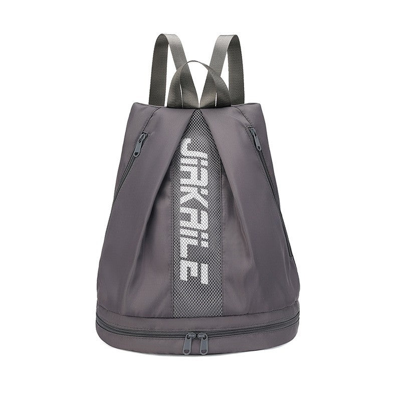 Mochila esportiva, bolsa de viagem leve, compartimento independente para sapatos, múltiplos zíperes, grande capacidade de armazenamento, com estampa de letras