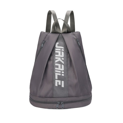 Mochila esportiva, bolsa de viagem leve, compartimento independente para sapatos, múltiplos zíperes, grande capacidade de armazenamento, com estampa de letras