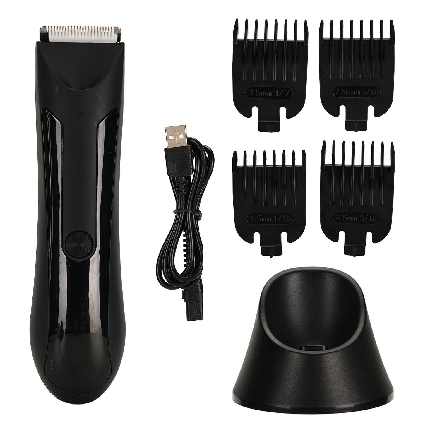 Ball Trimmer, Groin Hair Trimmer for Men, Waterproof Ball Shaver, USB Recharge Dock Replaceable Ceramic Blade, Male Hygiene Razo