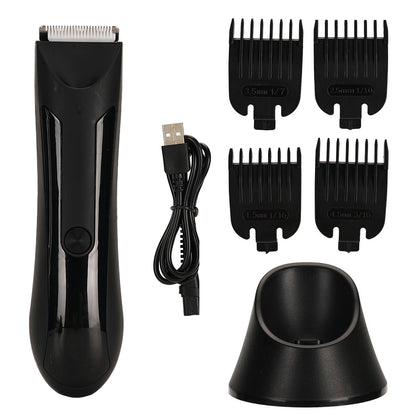 Ball Trimmer, Groin Hair Trimmer for Men, Waterproof Ball Shaver, USB Recharge Dock Replaceable Ceramic Blade, Male Hygiene Razo