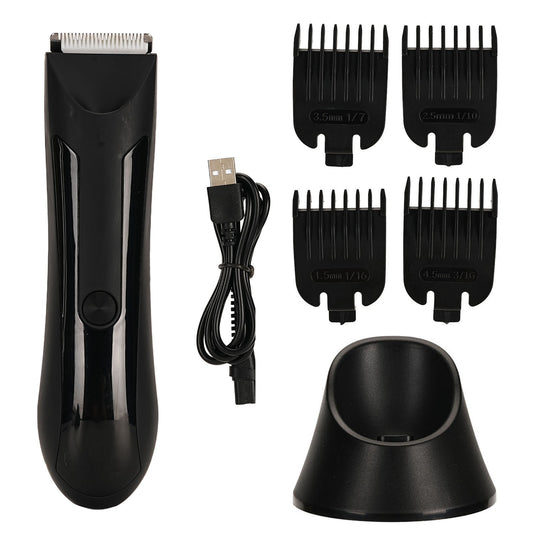 Ball Trimmer, Groin Hair Trimmer for Men, Waterproof Ball Shaver, USB Recharge Dock Replaceable Ceramic Blade, Male Hygiene Razo
