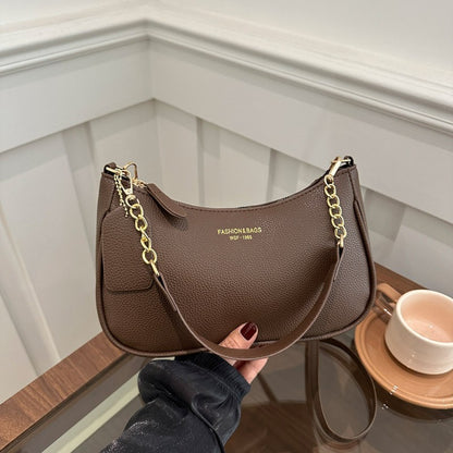 Cherry Pendant Shoulder Bag Women Light Luxury New High-end Women's Bag Soft Lychee Pattern Underarm Bag Casual Dumpling Bag