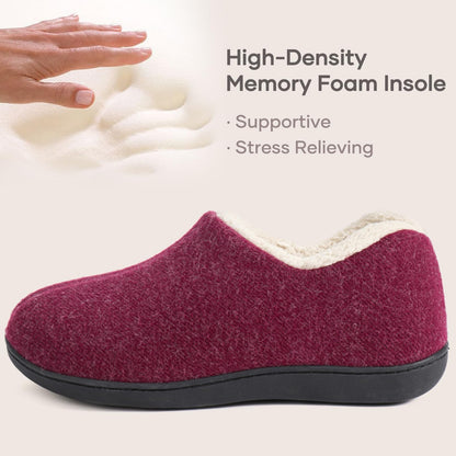 Kidmi Women's Cozy Faux Fleece Slippers Classic Plush Women Shoes Outdoor Closed Non-Slip Rubber Shoes Winter Women House Shoes