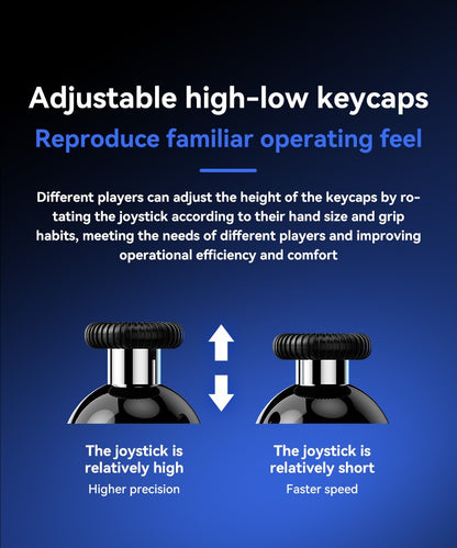 Y04 Game Controller 6-key Fighting Game Controller with Adjustable Height Hall Joystick Supporting PC/IOS/Switch/Android