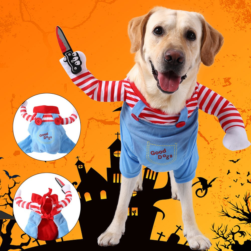 Fantasia de Cosplay de Cachorro para Cães e Gatos Pequenos, Médios e Grandes, Roupinhas de Festa de Halloween, Jaqueta Fofa para Cães, Roupas para Pets Labrador Bulldog