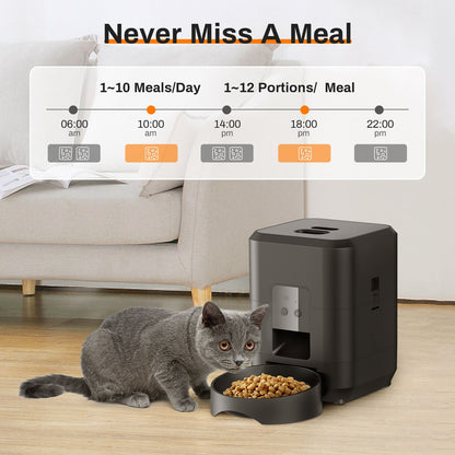 Comedouro Automático Inteligente para Gatos e Cães Máquina de Ração Lenta com Dosador Automático Temporizado e Quantitativo Tigela para Gatos e Cães