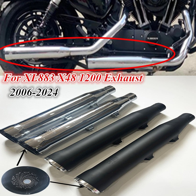 For Harley XL883 1200 X48 custom low bass cobra exhaust back section, cobra exhaust with detachable